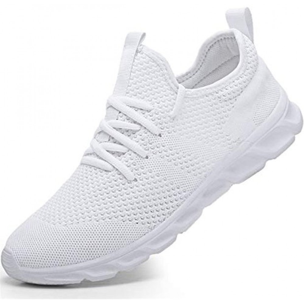 Mens Lightweight Athletic Running Walking Gym Shoes Casual Sports Shoes Fashion Sneakers White