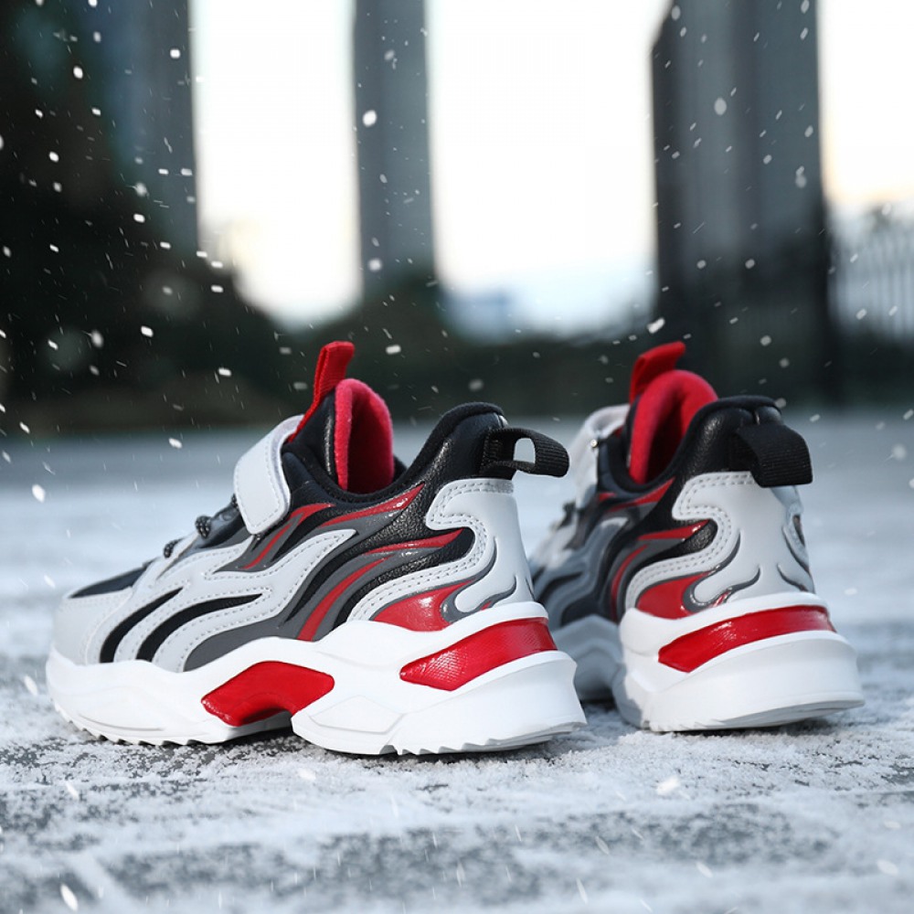 Boys' Cotton Shoes Hot Two Cotton Leather Big Children's Winter Big Cotton Sports Shoes