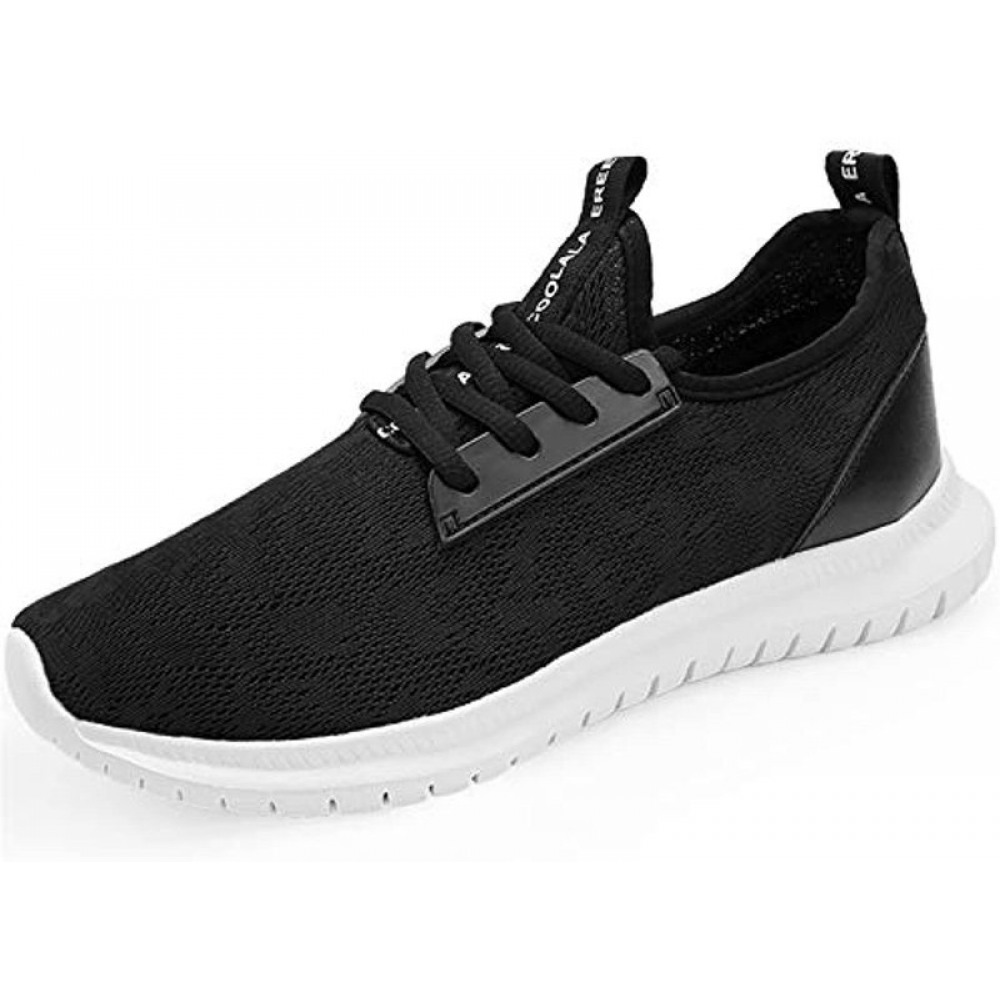 Mens Lightweight Athletic Running Walking Gym Shoes Casual Fashion Sneakers Walking Shoes Black White-8