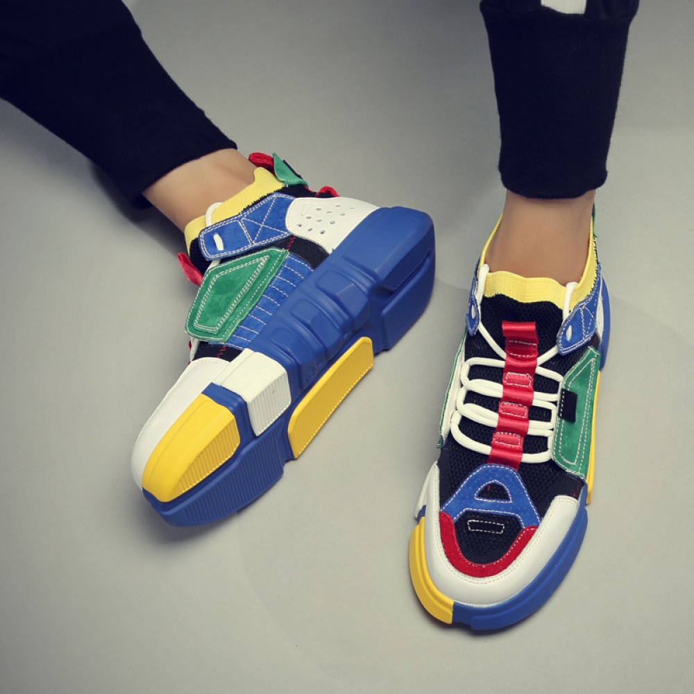 Fashion Summer Breathable Sneakers Flying Woven Men's Shoes